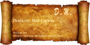 Dudics Marianna névjegykártya